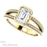 Emerald Cut Forever Brilliant Moissanite Engagement Ring #GTJ1193-emerald-fb-y