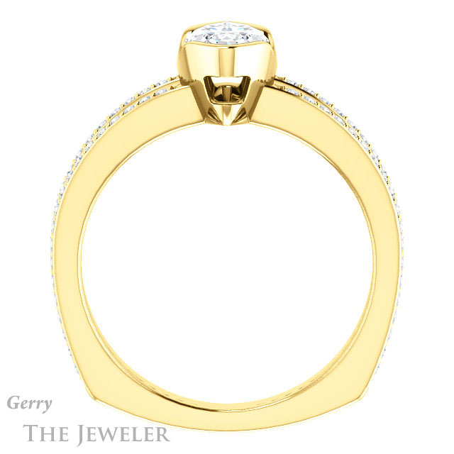 Marquise Cut Forever Brilliant Moissanite Engagement Ring #GTJ1193-marquise-fb-y