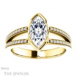 Marquise Cut Forever Brilliant Moissanite Engagement Ring #GTJ1193-marquise-fb-y