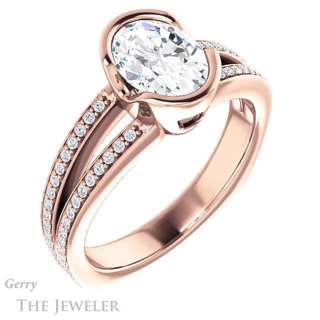 Oval Shaped Forever One Moissanite Engagement Ring #GTJ1193-oval-fo-r 4 Oval Shaped Forever One Moissanite Engagement Ring #GTJ1193-oval-fo-r