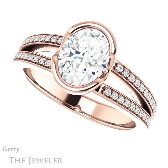 Oval Shaped Forever One Moissanite Engagement Ring #GTJ1193-oval-fo-r 5 Oval Shaped Forever One Moissanite Engagement Ring #GTJ1193-oval-fo-r
