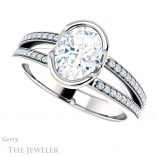 Oval Shaped Forever One Moissanite Engagement Ring #GTJ1193-oval-fo-w 5 Oval Shaped Forever One Moissanite Engagement Ring #GTJ1193-oval-fo-w