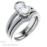 Oval Shaped Forever One Moissanite Engagement Ring #GTJ1193-oval-fo-w 6 Oval Shaped Forever One Moissanite Engagement Ring #GTJ1193-oval-fo-w