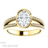 Oval Shaped Forever One Moissanite Engagement Ring #GTJ1193-oval-fo-y 1 Oval Shaped Forever One Moissanite Engagement Ring #GTJ1193-oval-fo-y