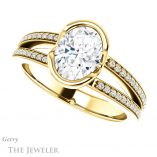Oval Shaped Forever One Moissanite Engagement Ring #GTJ1193-oval-fo-y 5 Oval Shaped Forever One Moissanite Engagement Ring #GTJ1193-oval-fo-y