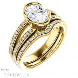 Oval Shaped Forever One Moissanite Engagement Ring #GTJ1193-oval-fo-y 6 Oval Shaped Forever One Moissanite Engagement Ring #GTJ1193-oval-fo-y