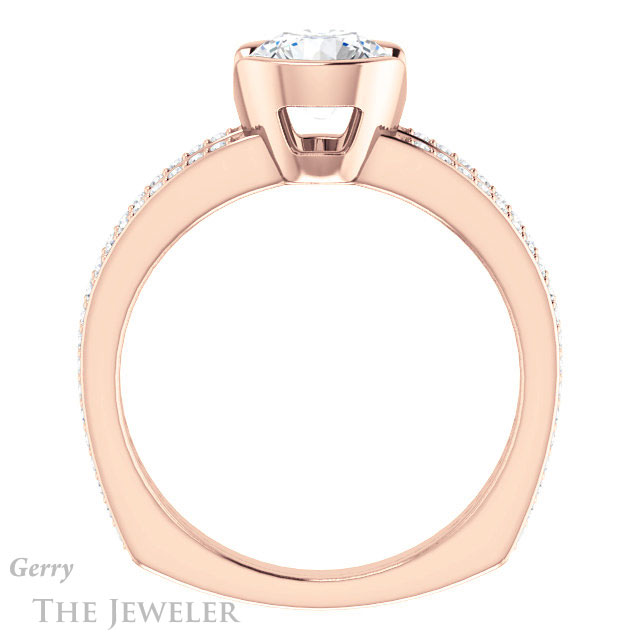 Round Cut Forever One Moissanite Engagement Ring #GTJ1193-round-fo-r