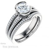 Round Cut Forever One Moissanite Engagement Ring #GTJ1193-round-fo-w 6 Round Cut Forever One Moissanite Engagement Ring #GTJ1193-round-fo-w