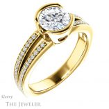 Round Cut Forever One Moissanite Engagement Ring #GTJ1193-round-fo-y