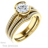 Round Cut Forever One Moissanite Engagement Ring #GTJ1193-round-fo-y