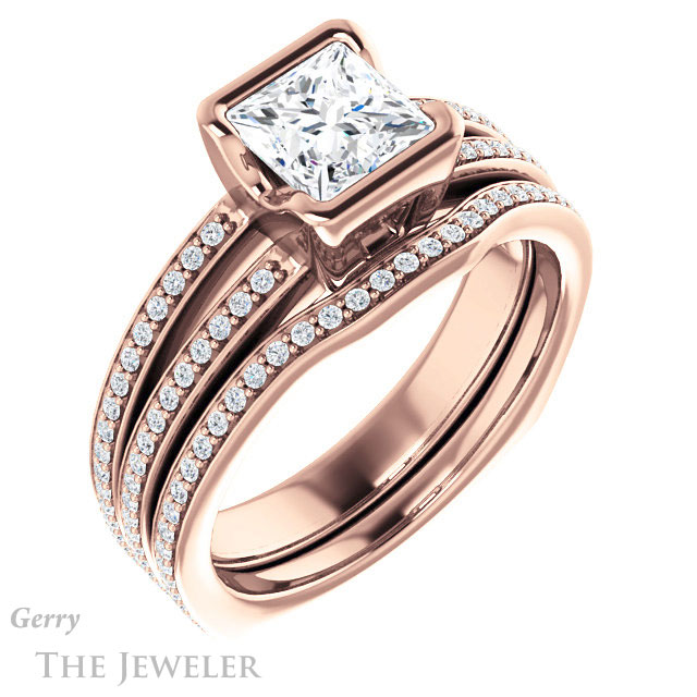 Princess Cut Forever One Moissanite Engagement Ring #GTJ1193-square-fo-r 6 Princess Cut Forever One Moissanite Engagement Ring #GTJ1193-square-fo-r