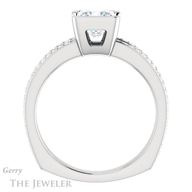 Princess Cut Forever One Moissanite Engagement Ring #GTJ1193-square-fo-w