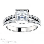 Princess Cut Forever One Moissanite Engagement Ring #GTJ1193-square-fo-w