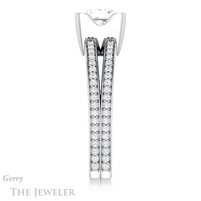 Princess Cut Forever One Moissanite Engagement Ring #GTJ1193-square-fo-w