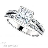 Princess Cut Forever One Moissanite Engagement Ring #GTJ1193-square-fo-w