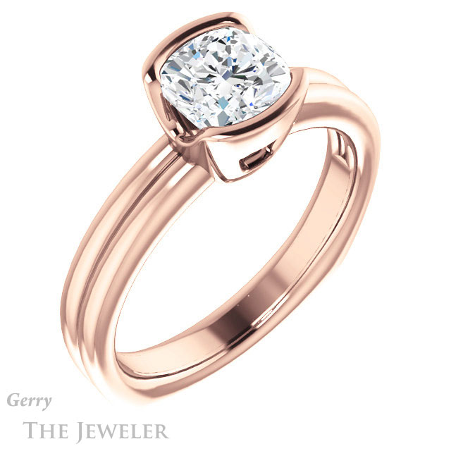 Cushion Cut Forever One Moissanite Engagement Ring #GTJ1194-cushion-fo-r 4 Cushion Cut Forever One Moissanite Engagement Ring #GTJ1194-cushion-fo-r