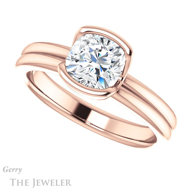 Cushion Cut Forever One Moissanite Engagement Ring #GTJ1194-cushion-fo-r 5 Cushion Cut Forever One Moissanite Engagement Ring #GTJ1194-cushion-fo-r