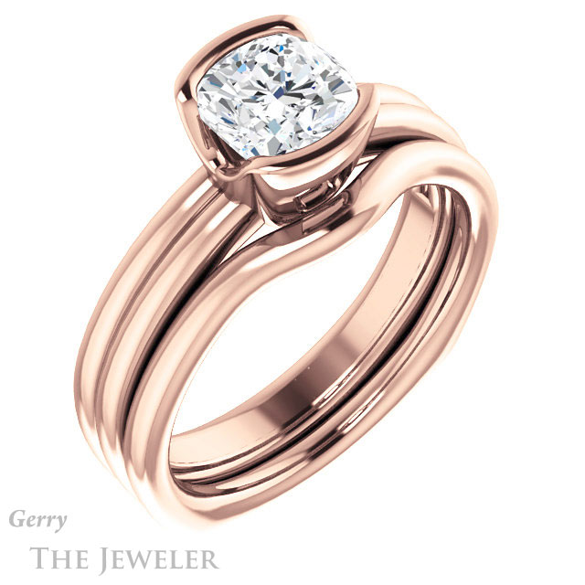 Cushion Cut Forever One Moissanite Engagement Ring #GTJ1194-cushion-fo-r 6 Cushion Cut Forever One Moissanite Engagement Ring #GTJ1194-cushion-fo-r