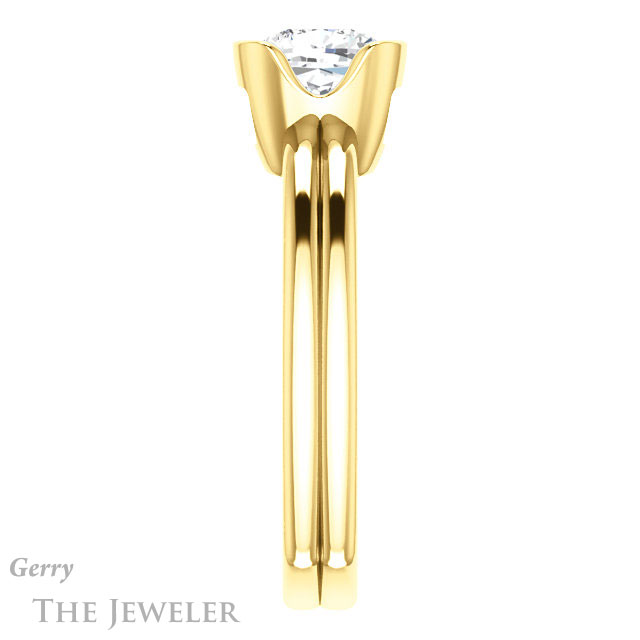 Cushion Cut Forever One Moissanite Engagement Ring #GTJ1194-cushion-fo-y 3 Cushion Cut Forever One Moissanite Engagement Ring #GTJ1194-cushion-fo-y