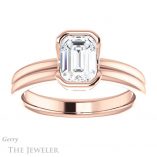 Emerald Cut Forever One Moissanite Engagement Ring #GTJ1194-emerald-fb-r 1 Emerald Cut Forever Brilliant Moissanite Engagement Ring #GTJ1194-emerald-fb-r