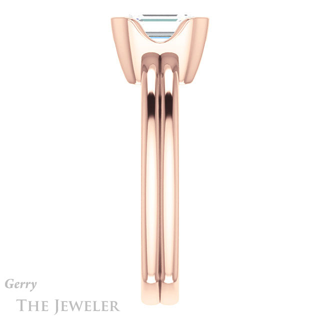 Emerald Cut Forever One Moissanite Engagement Ring #GTJ1194-emerald-fb-r 3 Emerald Cut Forever Brilliant Moissanite Engagement Ring #GTJ1194-emerald-fb-r