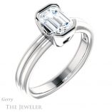 Emerald Cut Forever Brilliant Moissanite Engagement Ring #GTJ1194-emerald-fb-w