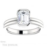 Emerald Cut Forever Brilliant Moissanite Engagement Ring #GTJ1194-emerald-fb-w