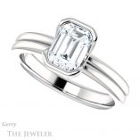 Emerald Cut Forever Brilliant Moissanite Engagement Ring #GTJ1194-emerald-fb-w