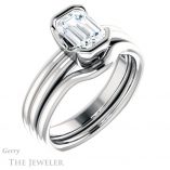 Emerald Cut Forever Brilliant Moissanite Engagement Ring #GTJ1194-emerald-fb-w