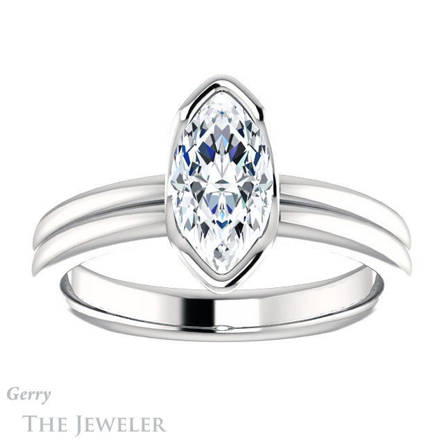 Marquise Cut Forever Brilliant Moissanite Engagement Ring #GTJ1194-marquise-fb-w
