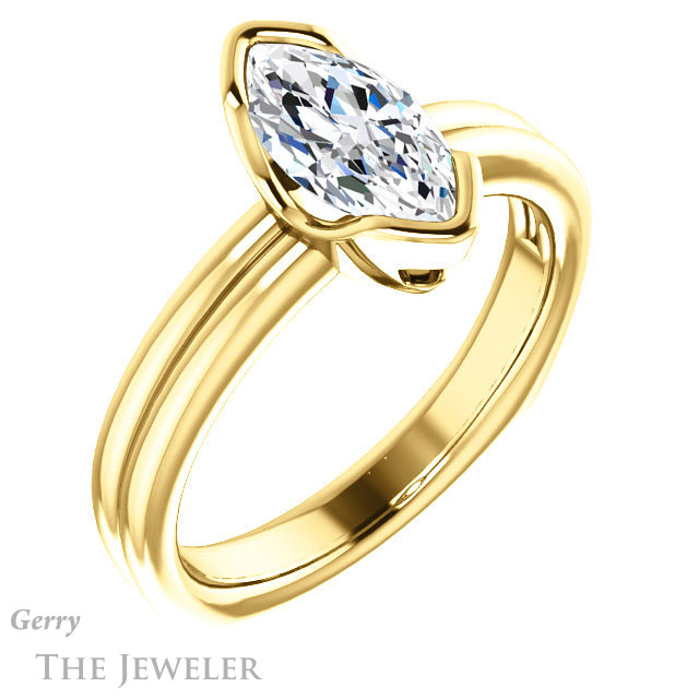 Marquise Cut Forever Brilliant Moissanite Engagement Ring #GTJ1194-marquise-fb-y