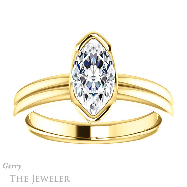 Marquise Cut Forever Brilliant Moissanite Engagement Ring #GTJ1194-marquise-fb-y