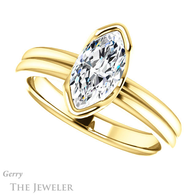 Marquise Cut Forever Brilliant Moissanite Engagement Ring #GTJ1194-marquise-fb-y