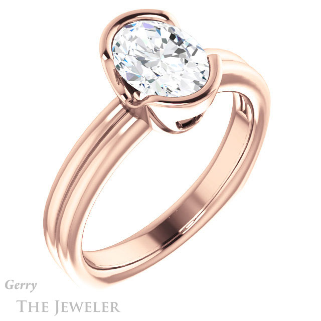 Oval Shaped Forever One Moissanite Engagement Ring #GTJ1194-oval-fo-r 4 Oval Shaped Forever One Moissanite Engagement Ring #GTJ1194-oval-fo-r