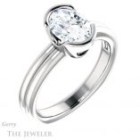 Oval Shaped Forever One Moissanite Engagement Ring #GTJ1194-oval-fo-w 4 Oval Shaped Forever One Moissanite Engagement Ring #GTJ1194-oval-fo-w