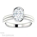 Oval Shaped Forever One Moissanite Engagement Ring #GTJ1194-oval-fo-w 1 Oval Shaped Forever One Moissanite Engagement Ring #GTJ1194-oval-fo-w