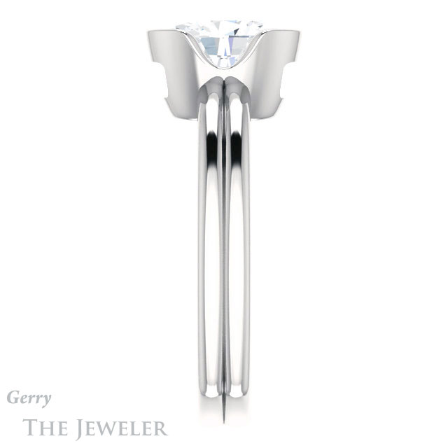 Oval Shaped Forever One Moissanite Engagement Ring #GTJ1194-oval-fo-w 3 Oval Shaped Forever One Moissanite Engagement Ring #GTJ1194-oval-fo-w