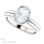 Oval Shaped Forever One Moissanite Engagement Ring #GTJ1194-oval-fo-w 5 Oval Shaped Forever One Moissanite Engagement Ring #GTJ1194-oval-fo-w