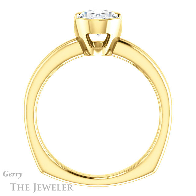 Oval Shaped Forever One Moissanite Engagement Ring #GTJ1194-oval-fo-y