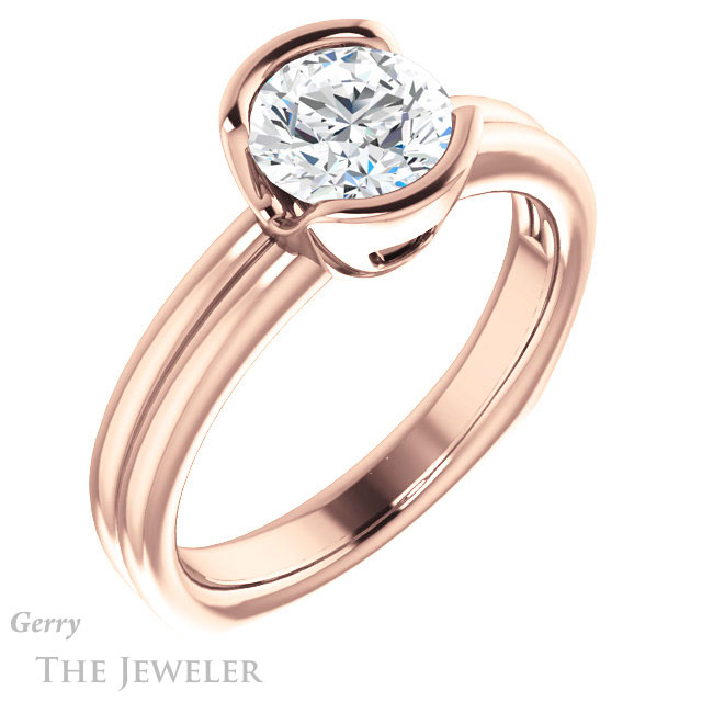 Round Cut Forever One Moissanite Engagement Ring #GTJ1194-round-fo-r 4 Round Cut Forever One Moissanite Engagement Ring #GTJ1194-round-fo-r