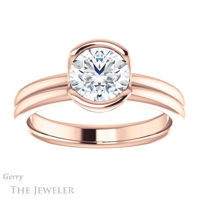 Round Cut Forever One Moissanite Engagement Ring #GTJ1194-round-fo-r 1 Round Cut Forever One Moissanite Engagement Ring #GTJ1194-round-fo-r