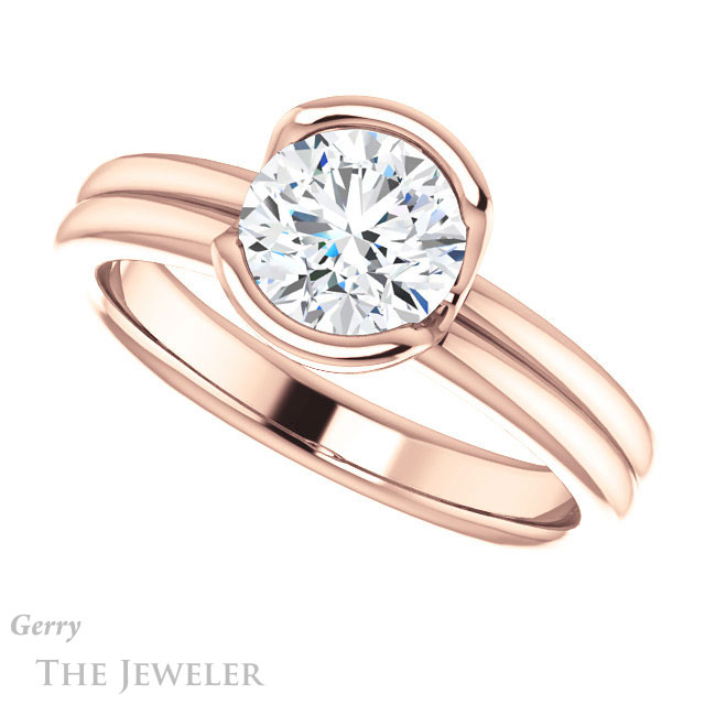 Round Cut Forever One Moissanite Engagement Ring #GTJ1194-round-fo-r 5 Round Cut Forever One Moissanite Engagement Ring #GTJ1194-round-fo-r