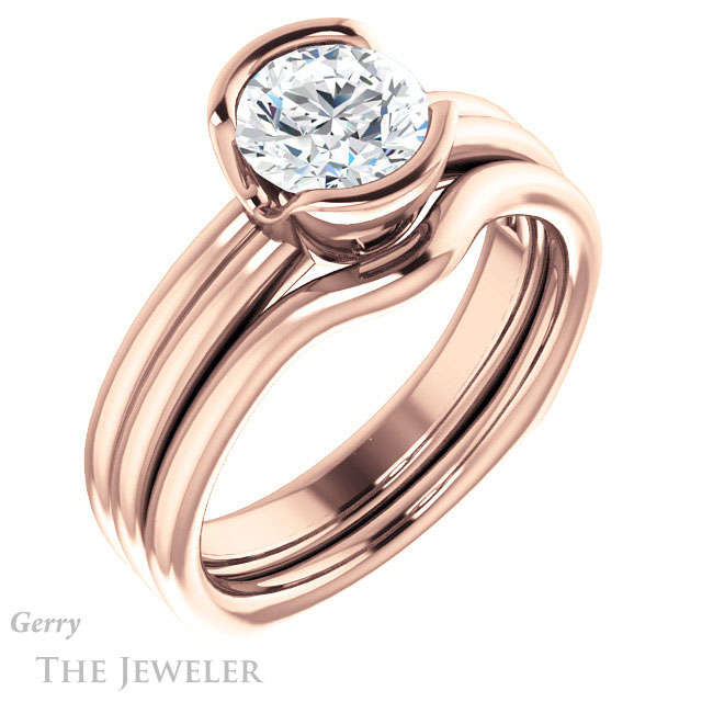 Round Cut Forever One Moissanite Engagement Ring #GTJ1194-round-fo-r 6 Round Cut Forever One Moissanite Engagement Ring #GTJ1194-round-fo-r