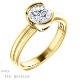 Round Cut Forever One Moissanite Engagement Ring #GTJ1194-round-fo-y