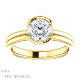 Round Cut Forever One Moissanite Engagement Ring #GTJ1194-round-fo-y