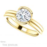 Round Cut Forever One Moissanite Engagement Ring #GTJ1194-round-fo-y
