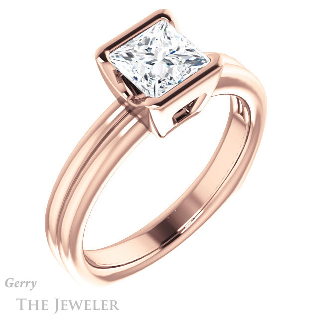Princess Cut Forever One Moissanite Engagement Ring #GTJ1194-square-fo-r 4 Princess Cut Forever One Moissanite Engagement Ring #GTJ1194-square-fo-r