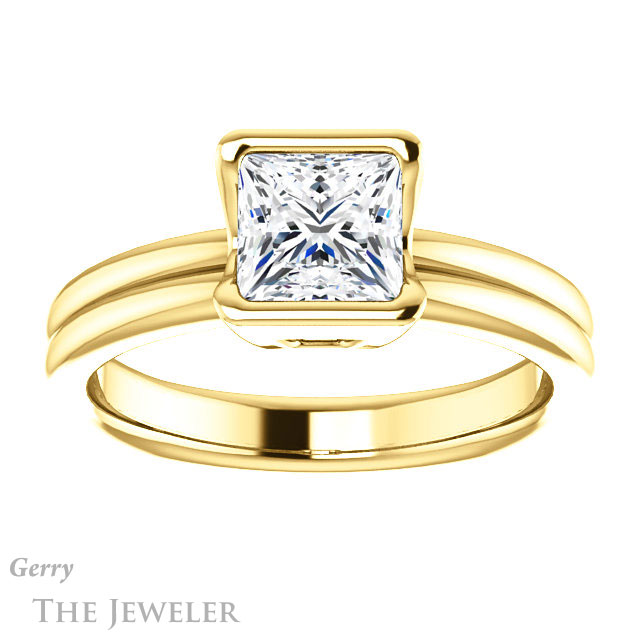 Princess Cut Forever One Moissanite Engagement Ring #GTJ1194-square-fo-y 1 Princess Cut Forever One Moissanite Engagement Ring #GTJ1194-square-fo-y