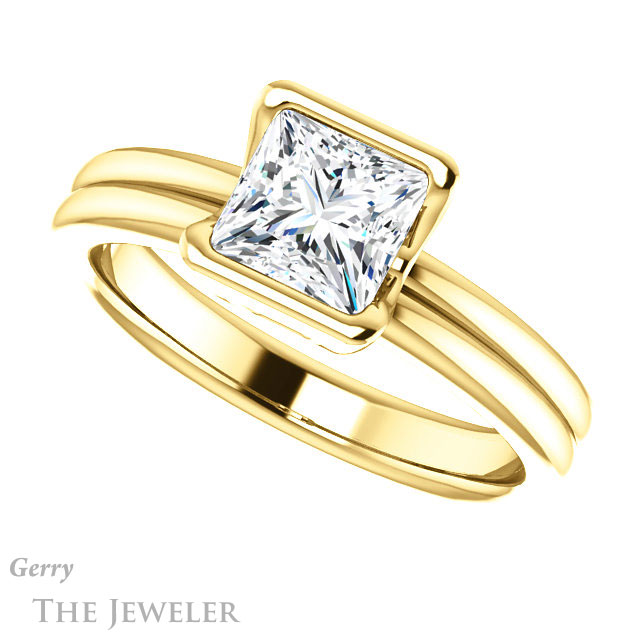 Princess Cut Forever One Moissanite Engagement Ring #GTJ1194-square-fo-y 5 Princess Cut Forever One Moissanite Engagement Ring #GTJ1194-square-fo-y