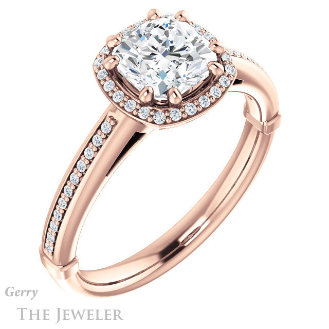 Cushion Cut Forever One Moissanite Engagement Ring #GTJ1195-cushion-fo-r 4 Cushion Cut Forever One Moissanite Engagement Ring #GTJ1195-cushion-fo-r